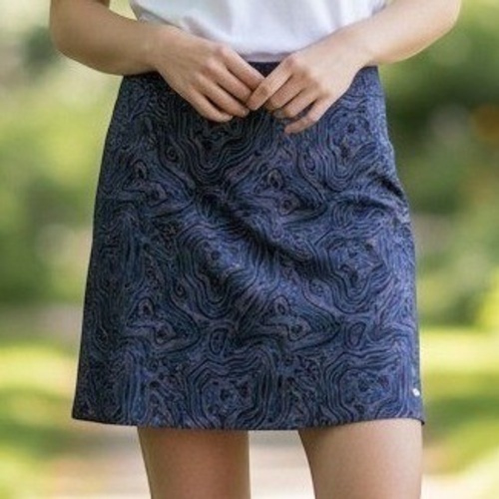 LOHLA Sport Ink Swirl Skort Navy Blue Topography Print Golf Tennis Pickle Size 0